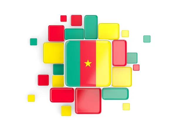 Bandiera del Camerun, sfondo a mosaico — Foto Stock