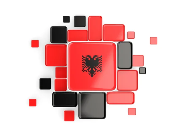 Bandiera di albania, sfondo a mosaico — Foto Stock