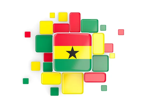 Flagga av ghana, mosaik bakgrund — Stockfoto