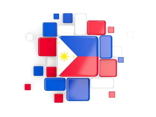 Flagga av Filippinerna, mosaik bakgrund — Stockfoto