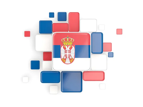 Serbias flagg, mosaikk – stockfoto