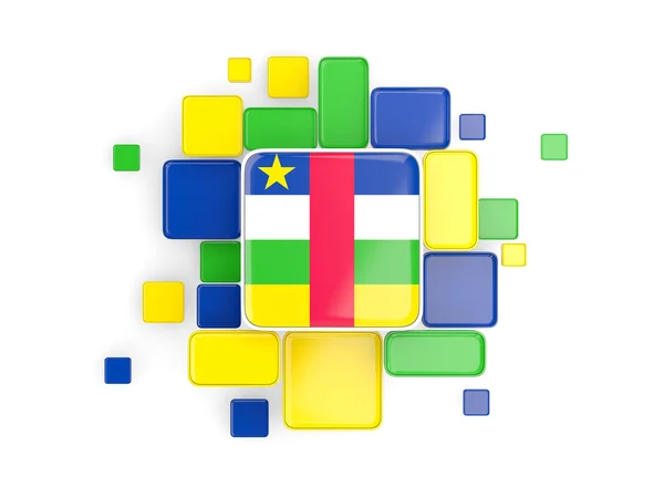 Флаг центральноафриканской республики, мозаичный фон — стоковое фото