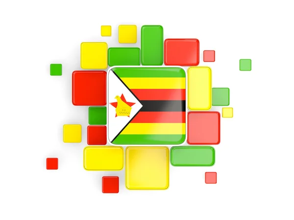 Bandeira de zimbabwe, fundo em mosaico — Fotografia de Stock