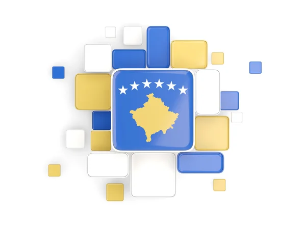 Bandera de kosovo, fondo de mosaico —  Fotos de Stock