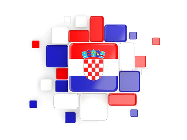 Прапор Хорватії, мозаїчний фон — стокове фото