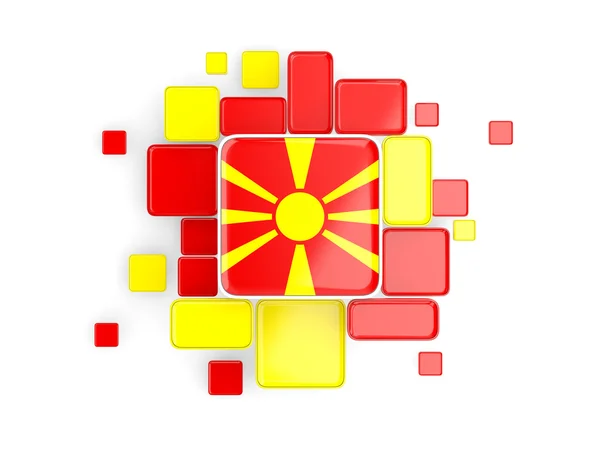 Flagge Mazedoniens, Mosaikhintergrund — Stockfoto