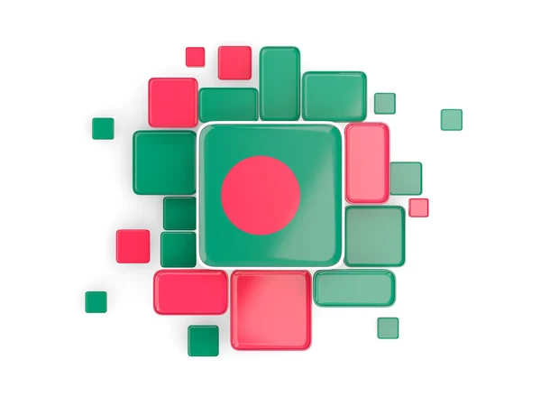 Flagge von Bangladesh, Mosaikhintergrund — Stockfoto