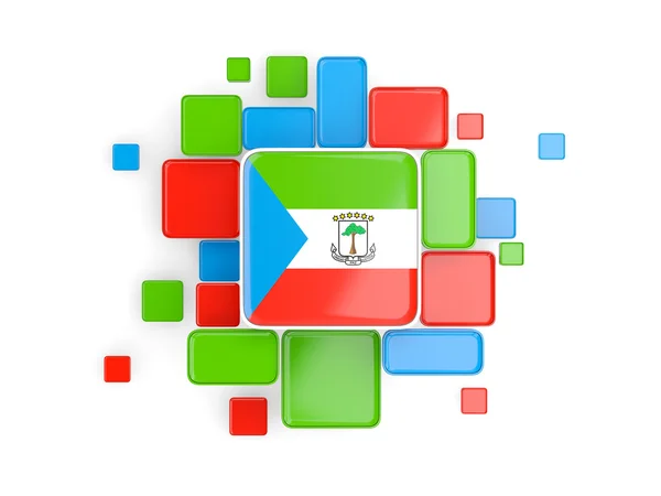 Bandeira da Guiné Equatorial, fundo em mosaico — Fotografia de Stock