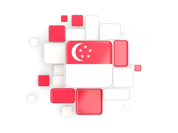 Bandera de singapore, fondo de mosaico —  Fotos de Stock