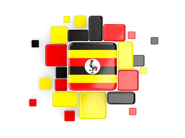 国旗的乌干达，马赛克背景 — 图库照片