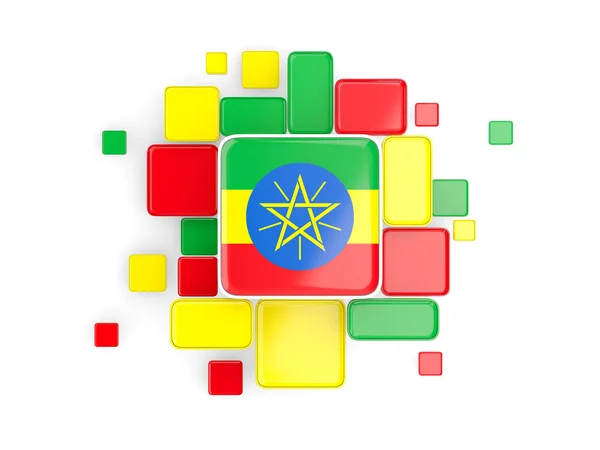 Прапор Етіопії, мозаїчний фон — стокове фото