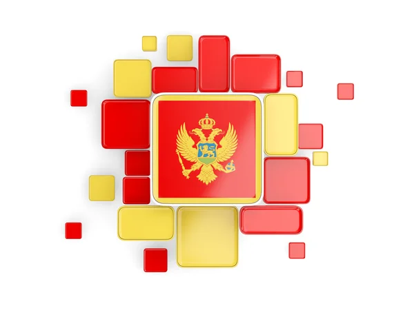 Прапор Чорногорії, мозаїчний фон — стокове фото