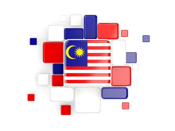 Bandera de malaysia, fondo de mosaico — Foto de Stock