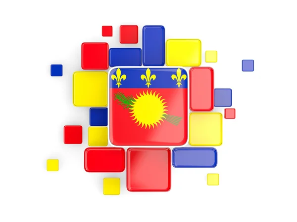 Flagge von Guadeloupe, Mosaikhintergrund — Stockfoto