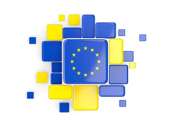 Bandiera dell'unione europea, fondo a mosaico — Foto Stock