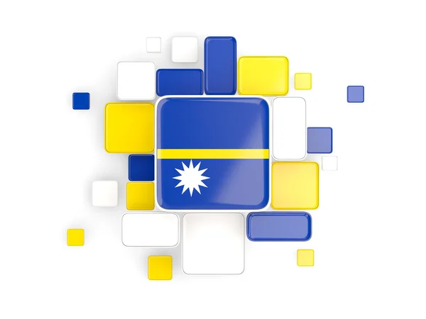 Nauru, mosaik bakgrund flagga — Stockfoto