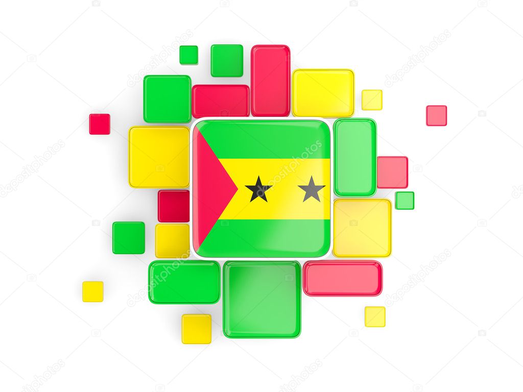 Flag of sao tome and principe, mosaic background — Stock Photo