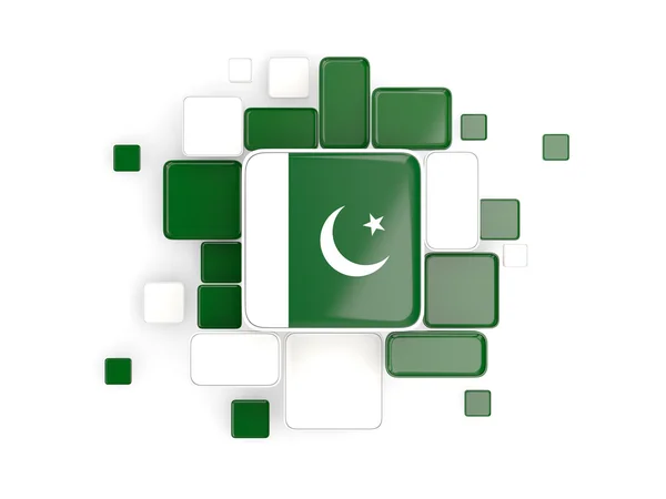 Bandiera del pakistan, sfondo a mosaico — Foto Stock