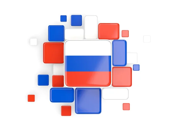 Bandeira da Rússia, fundo em mosaico — Fotografia de Stock