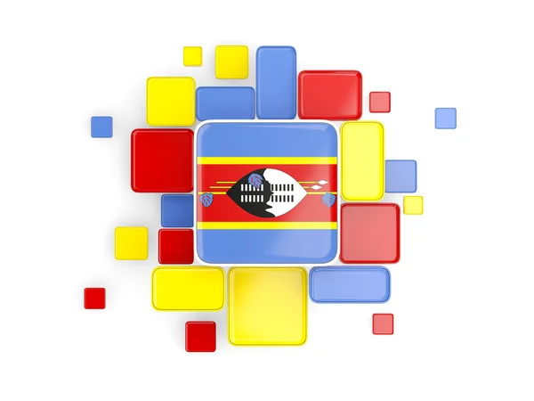 Bandeira da Suazilândia, fundo em mosaico — Fotografia de Stock