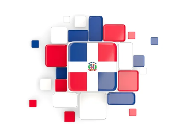 Bandera de República Dominicana, fondo de mosaico — Foto de Stock