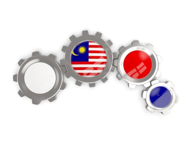 Malezya, bayrağı bayrak renklerle metalik Dişliler