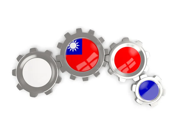 Çin Cumhuriyeti, fla, renklerle metalik vites bayrağı — Stok fotoğraf