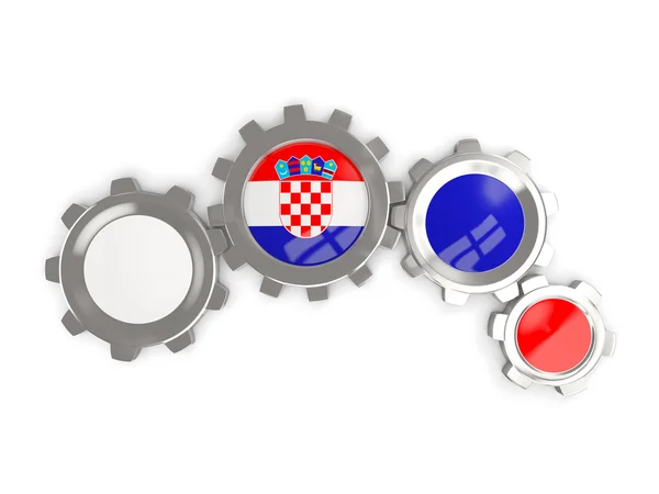 Flag of croatia, metallic gears with colors of the flag — Stock Photo, Image