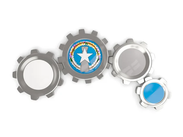 Flag of northern mariana islands, metallic gears with colors of — Stock Photo, Image