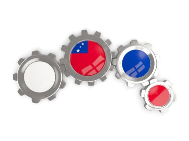 Samoa, bayrağı bayrak renklerle metalik Dişliler