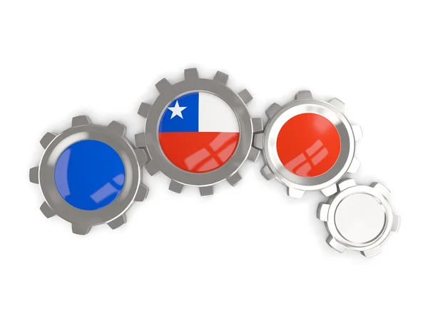 Flag of chile, metallic gears with colors of the flag — Stock Photo, Image