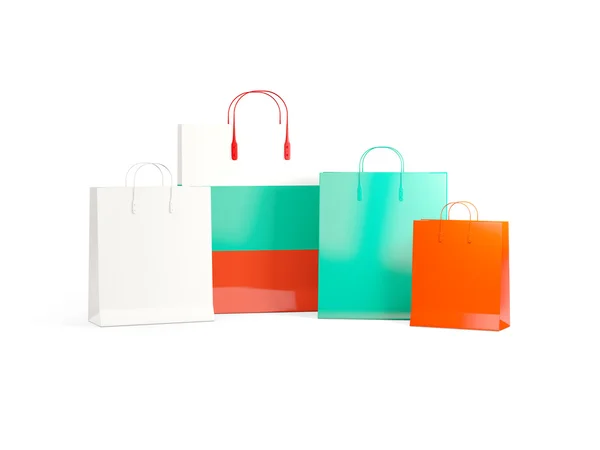 Vlag van Bulgarije op shopping tassen — Stockfoto
