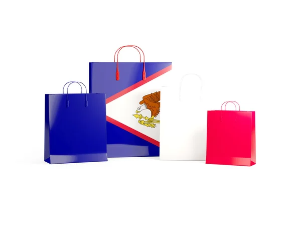 Vlajka Americké Samoy na nákupní tašky — Stock fotografie