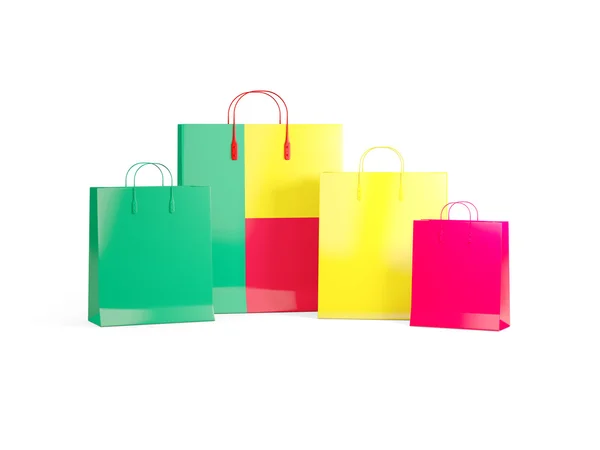 Bandeira de benin em sacos de compras — Fotografia de Stock