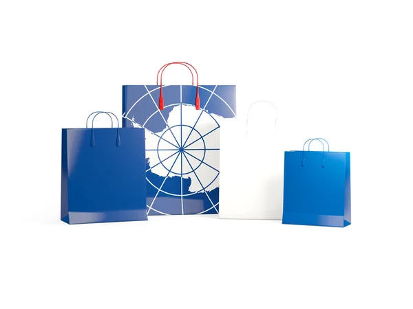 Bandiera dell'Antartide sulle borse della spesa — Foto Stock