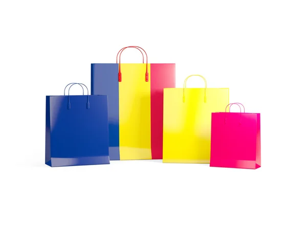 Vlag van Tsjaad op shopping tassen — Stockfoto