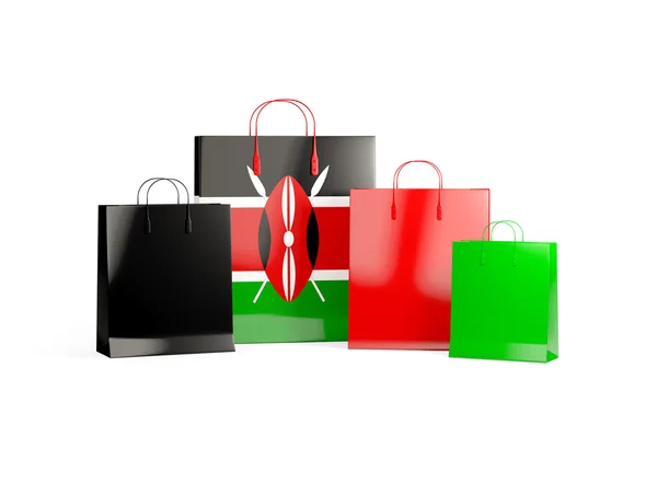 Flagge Kenias auf Einkaufstaschen — Stockfoto