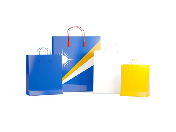 Vlag van de Marshalleilanden op shopping tassen — Stockfoto