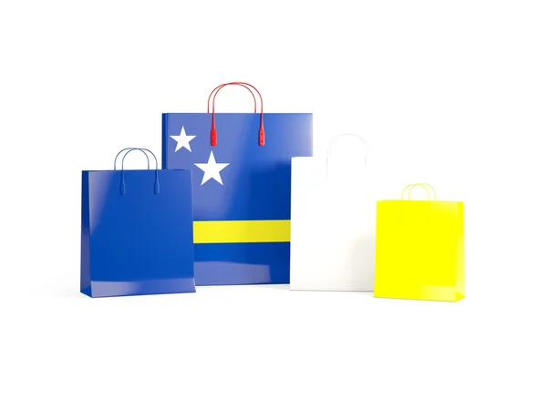 Flagge von Curaçao auf Einkaufstaschen — Stockfoto