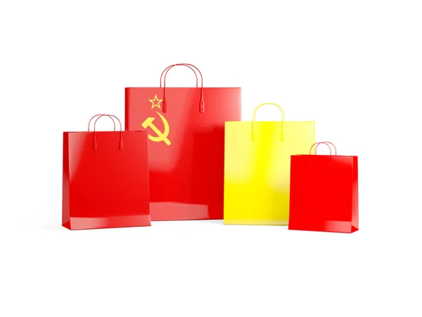Bandera de ussr en bolsas de compras — Foto de Stock
