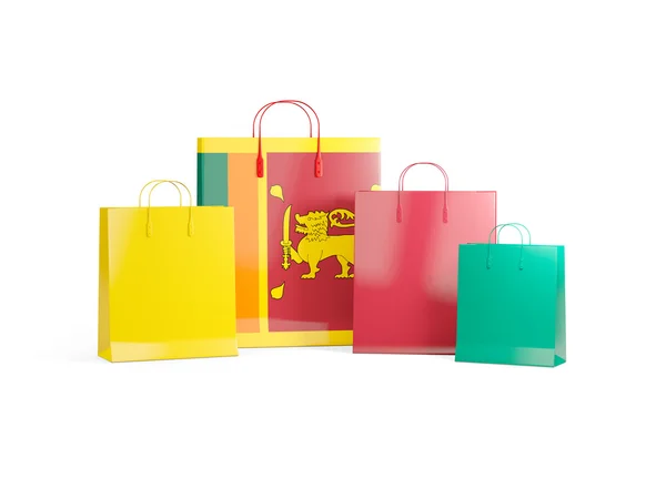 Bandeira de sri lanka em sacos de compras — Fotografia de Stock