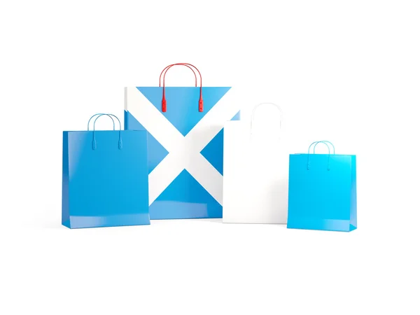 Drapeau de l'Écosse sur les sacs à provisions — Photo