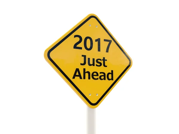 2017 Año nuevo en la señal de tráfico . — Foto de Stock