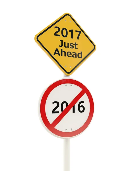 2017 Nouvel an sur la signalisation routière . — Photo