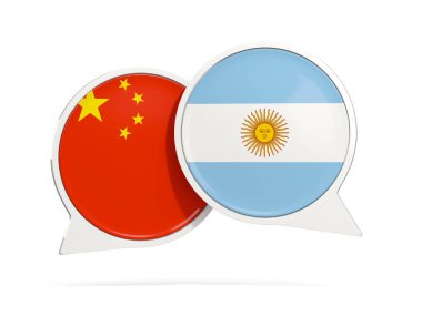 Sohbet kabarcıklar Çin ve Arjantin beyaz izole