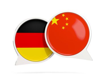 Sohbet kabarcıklar Almanya ve Çin'i beyaz izole