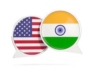 Sohbet kabarcıklar ABD ve Hindistan üzerine beyaz izole