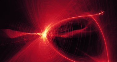 Kırmızı ve sarı soyut tasarım Cuves parçacıklar hatları