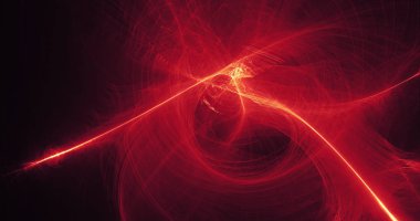 Koyu arka plan üzerinde kırmızı ve sarı soyut tasarım