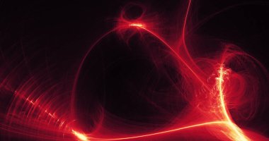 Koyu arka plan üzerinde kırmızı ve sarı çizgiler soyut desen